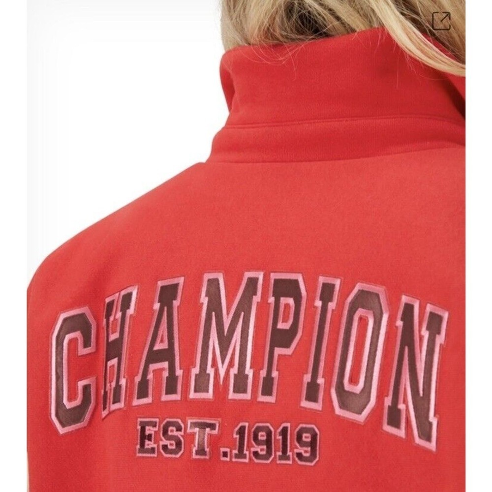 Champion Letterman Patch Jacket Joggers 2-Piece Set Rose Track Size Large Red - Picture 5 of 16